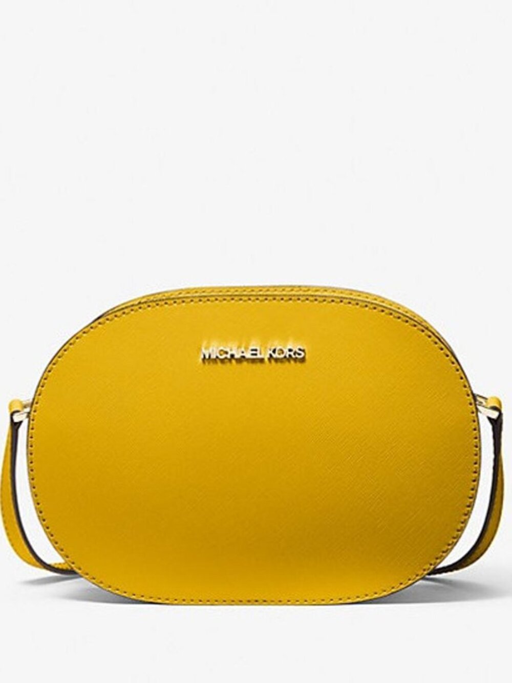 Michael Kors Jet Set Travel Medium Saffiano Leather Crossbody Bag Golden Yellow